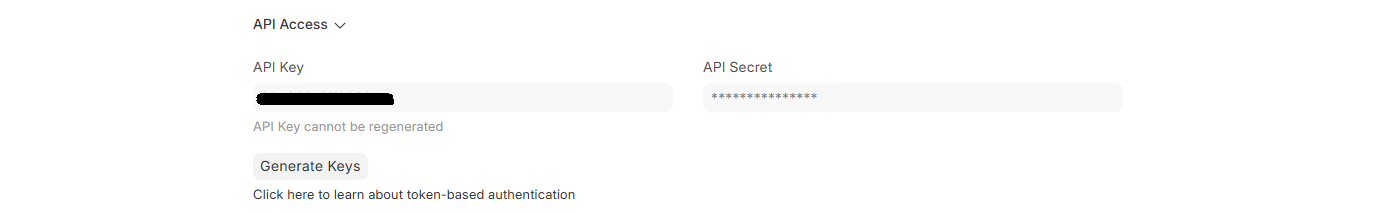 ERPNext API Access Panel