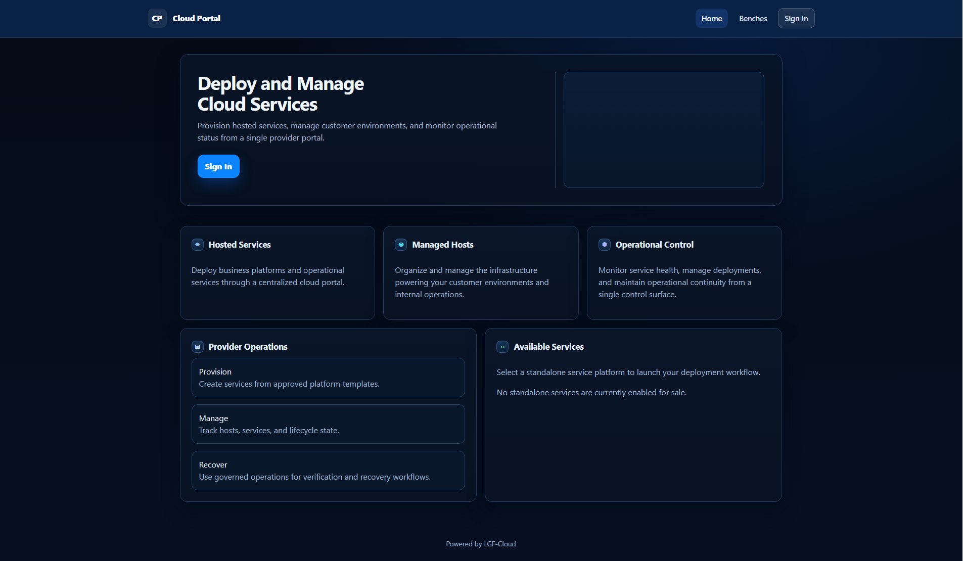 Initial Cloud Portal Sign-In with Default Credentials
